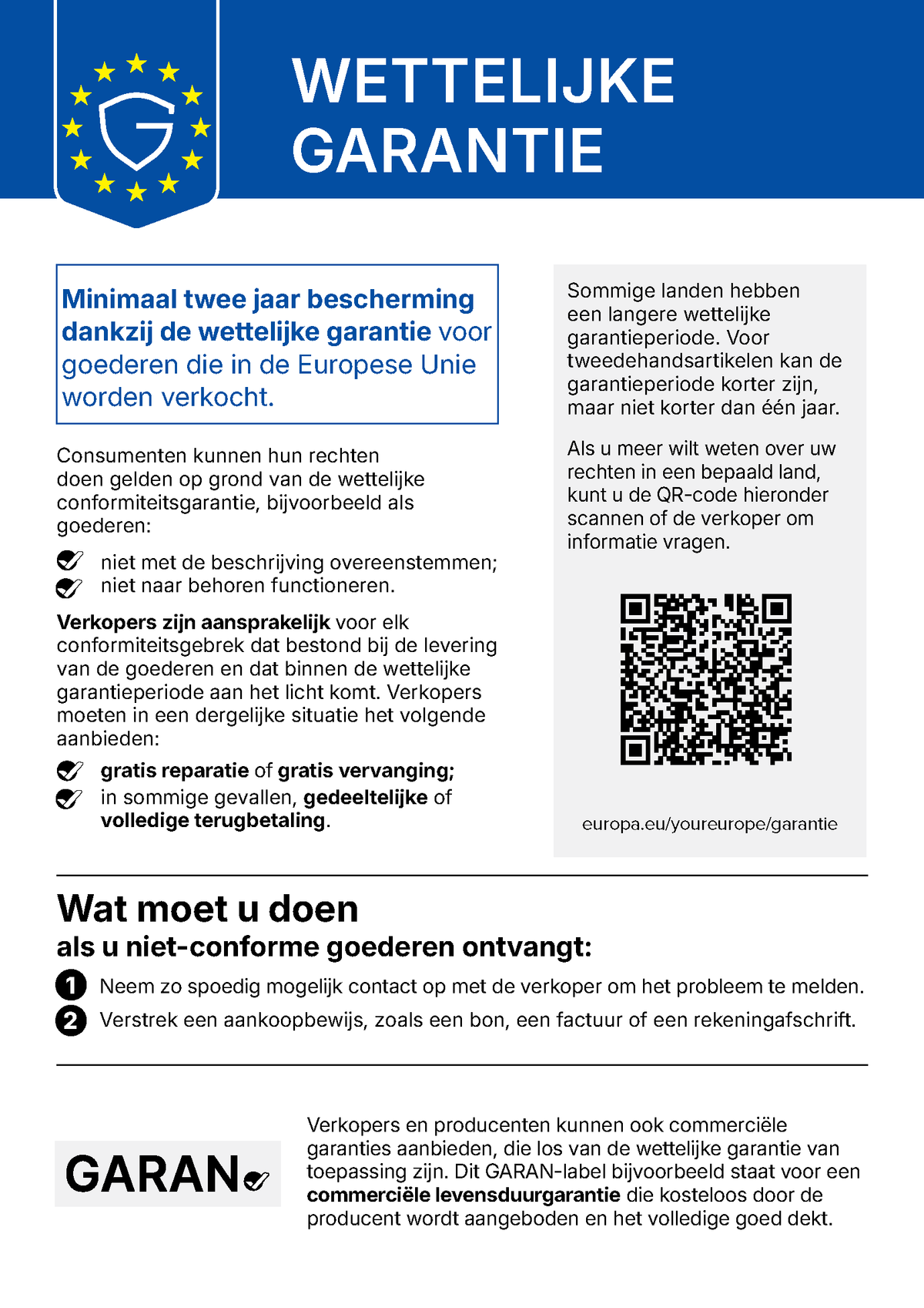 EU-kennisgeving inzake het wettelijke garantierecht